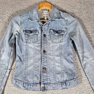 Abercrombie Vintage Denim Authentic Brand Jacket Girls M Distressed Light